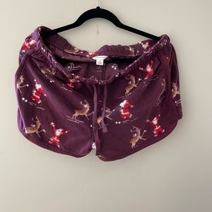 Aeropostale micro fleece lounge shorts Santa & his reindeer size XL